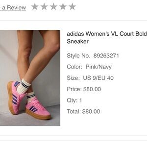 Adidas Women's LV court bold sneaker